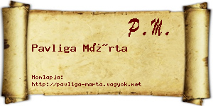 Pavliga Márta névjegykártya
